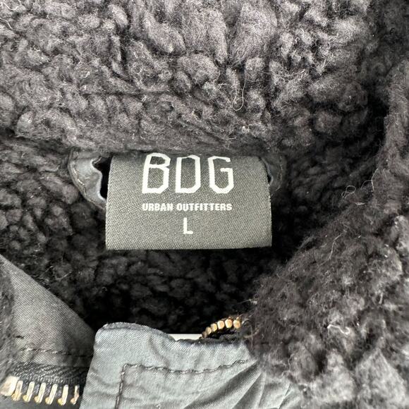 BDG Urban Outfitters Sherpa Lined Bomber Jacket‎ Men's Size Large Black - Picture 9 of 13
